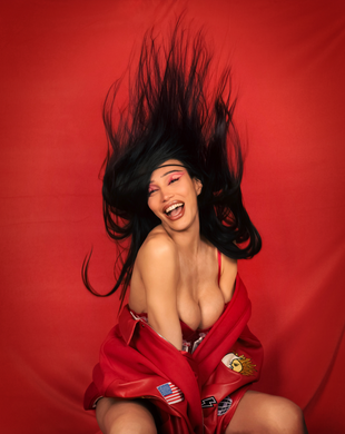 Lady in Red Signed Print