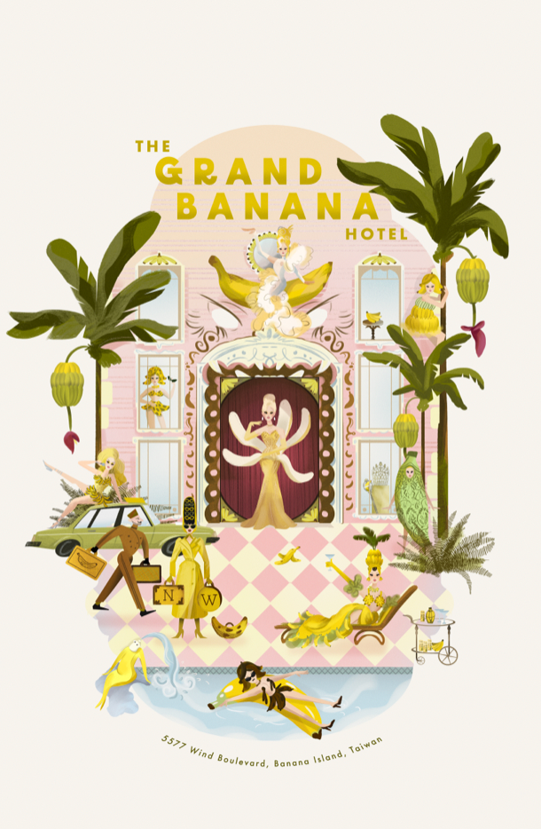 The Grand Banana Hotel Poster