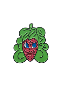 Utica Strawberry Head Enamel Pin