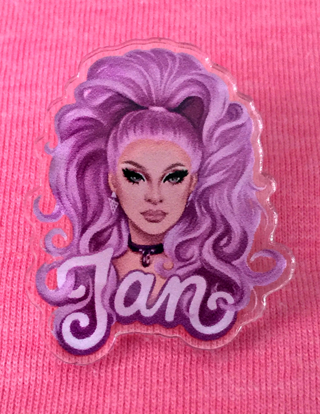 Lavender JAN-TASY Acrylic Pin