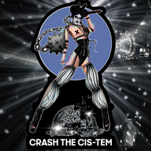 Load image into Gallery viewer, Jumbo Diecut Crash the Cis-tem Sticker